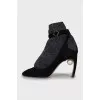 Suede shoes with decorative heels