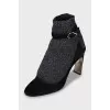Suede shoes with decorative heels