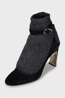 Suede shoes with decorative heels