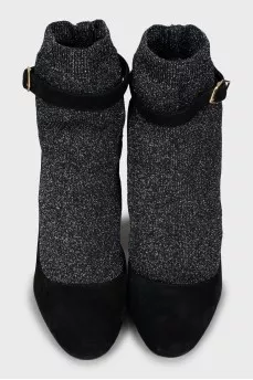 Suede shoes with decorative heels