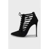 Black suede lace up shoes