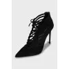 Black suede lace up shoes