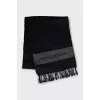 Wool scarf with brand logo