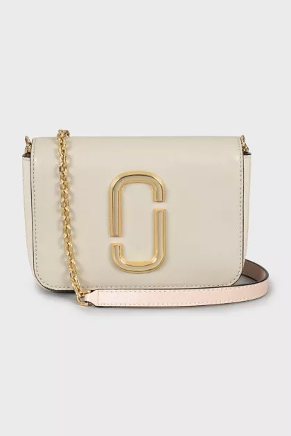 Leather waist bag with logo
