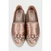 Textile espadrilles decorated with rhinestones