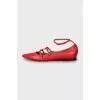 Leather ballet flats with pointed toe