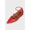Leather ballet flats with pointed toe