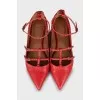 Leather ballet flats with pointed toe