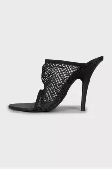 Mesh high heel sandals