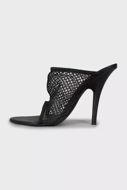 Mesh high heel sandals