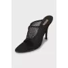 Mesh high heel sandals
