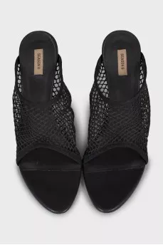 Mesh high heel sandals