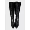 Pointed toe leather boots