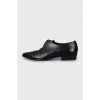 Black leather derby shoes