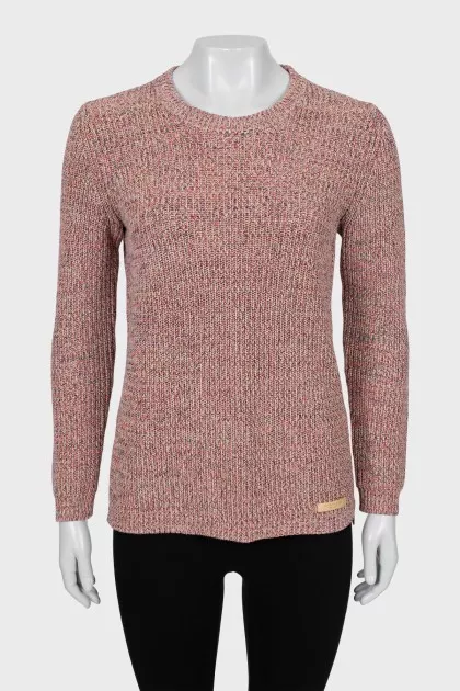 Knitted sweater with straight cut