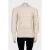 Textured sweater with voluminous sleeves