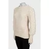 Textured sweater with voluminous sleeves