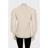 Textured sweater with voluminous sleeves