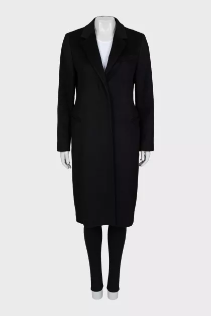 Fitted camel wool coat