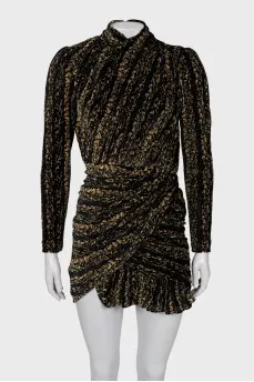 Velour dress in animal print