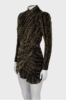 Velour dress in animal print