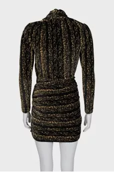 Velour dress in animal print