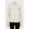 Denim shirt with raw hem