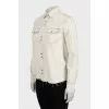 Denim shirt with raw hem