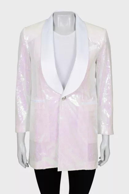 White jacket decorated with sequins