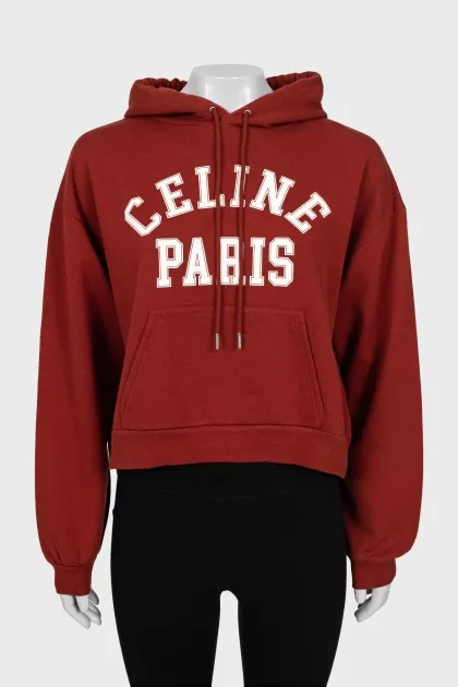 Brown oversized hoodie with logo