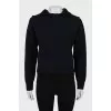 Cashmere sweater with hood