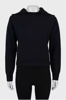 Cashmere sweater with hood