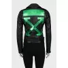 Leather jacket with print on the back