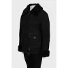 Oversized sheepskin coat with buttons