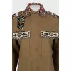 Khaki jacket decorated with beads