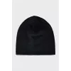 Black and white hat with brand logo