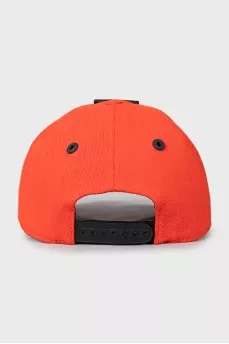 Red cap with a patch