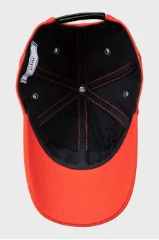 Red cap with a patch