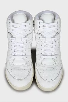 White leather sneakers