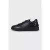 Leather sneakers with embossed logo