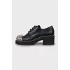 Leather derby shoes with studs