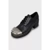 Leather derby shoes with studs
