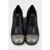 Leather derby shoes with studs