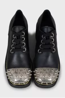Leather derby shoes with studs
