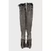Suede Lace-Up Over-the-Knee Boots