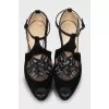 Suede sandals with braiding