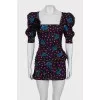 Mini dress with lantern sleeves