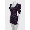 Mini dress with lantern sleeves
