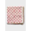 Scarf with fringe in gradient print