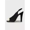 Suede sandals with pearls